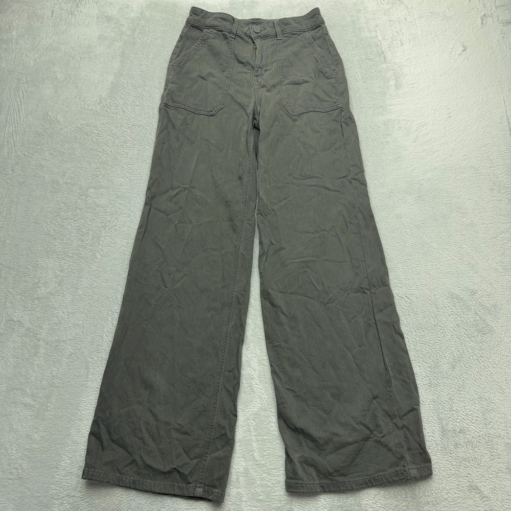 American Eagle Pants Womens 00 Green Super High-Rise Baggy Wide Leg Utility